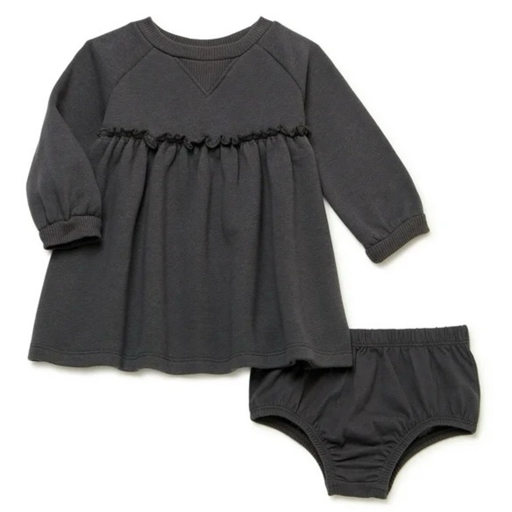 Easy-Peasy Toddler Sweatshirt Dress Charcoal Gray Size 18 Months